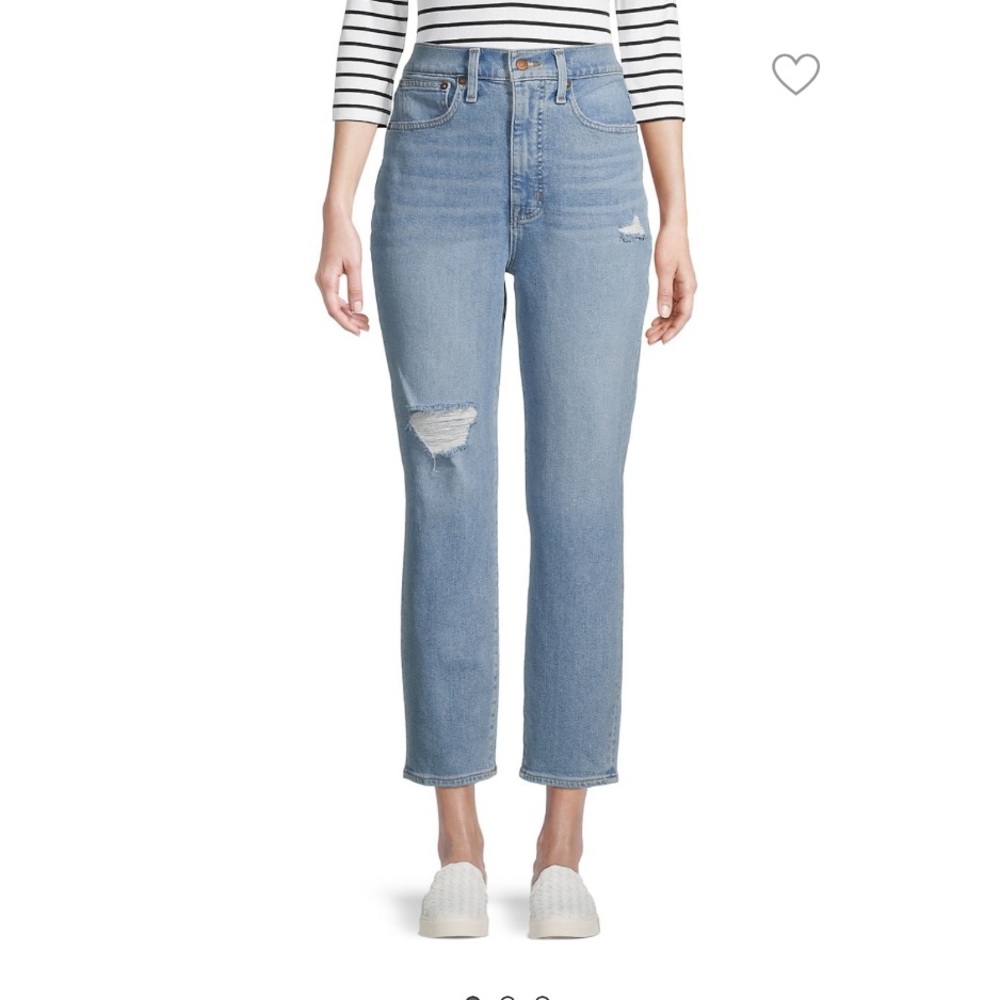 NWT Madewell The Mom Jeans High Rise in Light Blue Wash Size 31